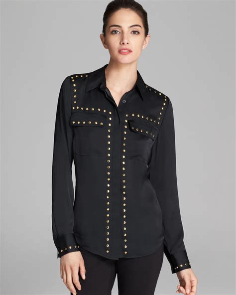 michael kors shirt women's clothing|Michael Kors black shirt women.